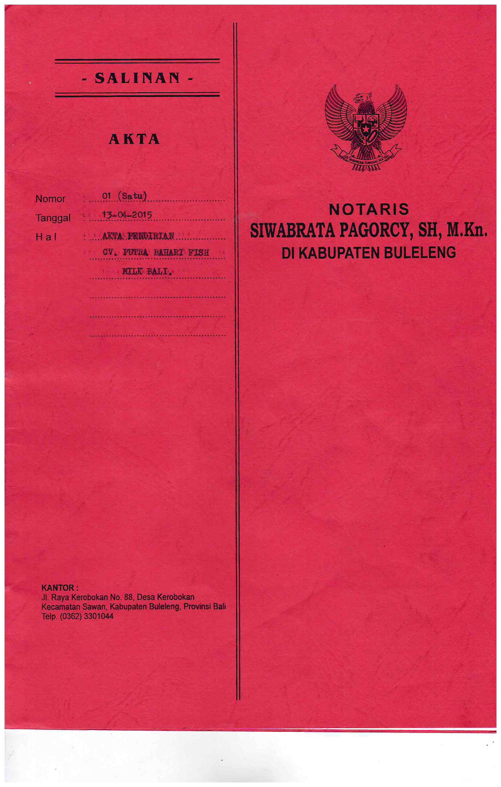 Akta Pendirian Perusahaan